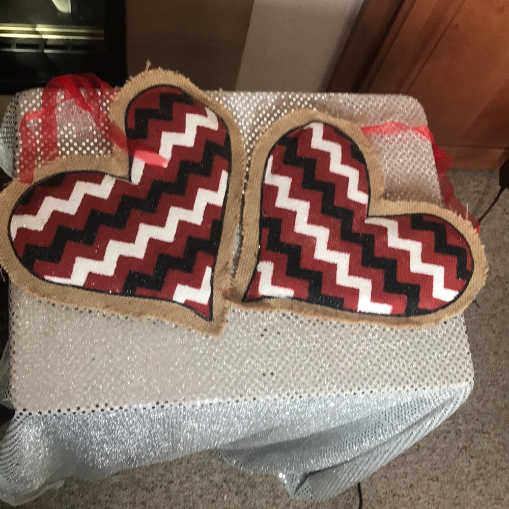 Burlap Hearts Set of 2